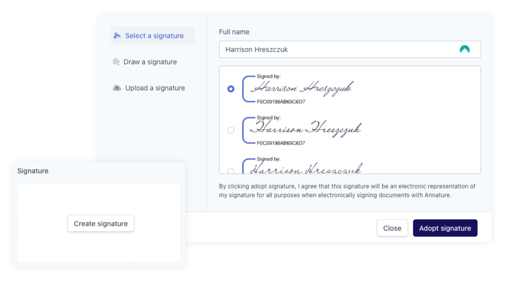 Your signatures